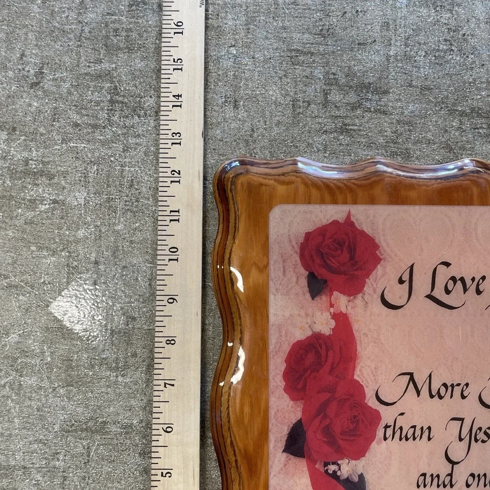 Vintage I Love You‎ More To Resin Mounted on Decorative Wood. Plaque